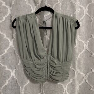 NWT Free People Green Ruched Corset Top
